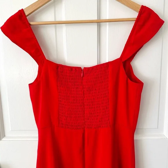 NEW! RIHOAS The Red Sweetheart Neckline Cap Sleeve Midi Dress Size XS - Picture 8 of 15